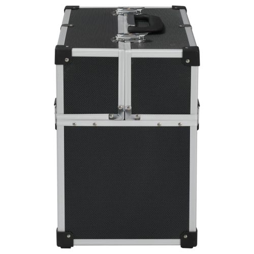 Кутия за инструменти 38x22,5x34 см черен алуминий