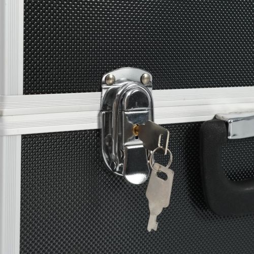 Кутия за инструменти 38x22,5x34 см черен алуминий