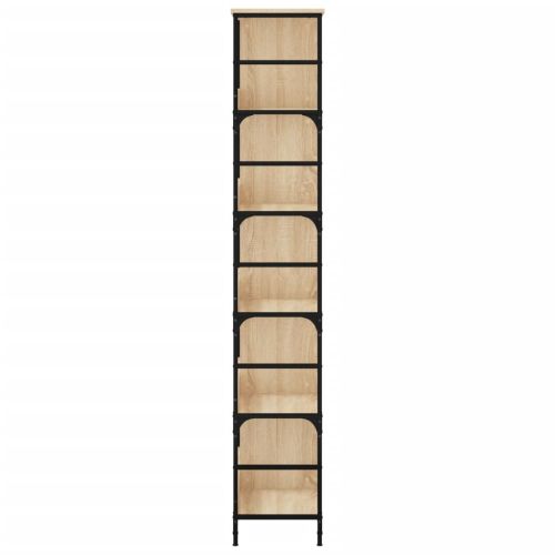 Библиотека дъб сонома 78,5x33x188,5 см инженерно дърво и желязо