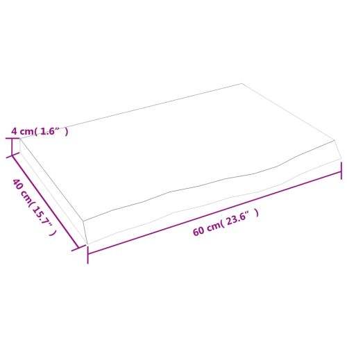 Плот за баня светлокафяв 60x40x(2-4) см обработено дърво масив