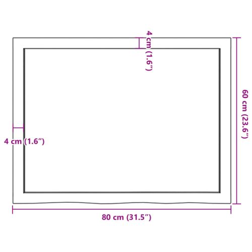 Плот за баня светлокафяв 80x60x(2-6) см обработено дърво масив