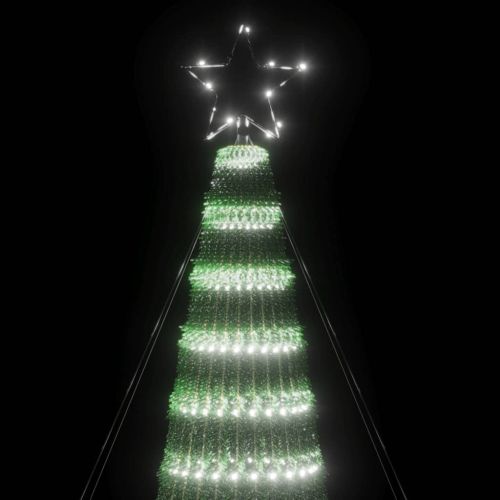 Коледна елха светещ конус 688 LED студено бяло 300 см