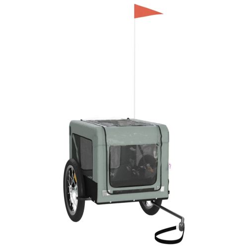 Ремарке за колело за любимци сив и черен Оксфорд плат и желязо