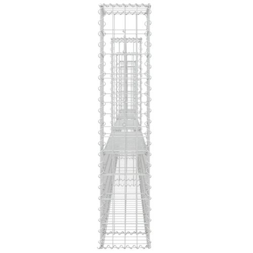 U-образна габионна кошница с 5 стълба, желязо, 500x20x100 см