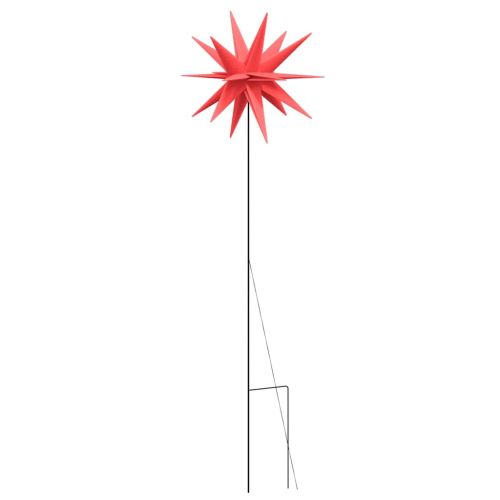 Коледни лампи с шипове, 3 бр, LED, сгъваеми, червени, 57 см