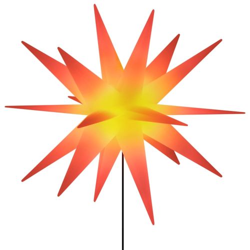 Коледни лампи с шипове, 3 бр, LED, сгъваеми, червени, 57 см