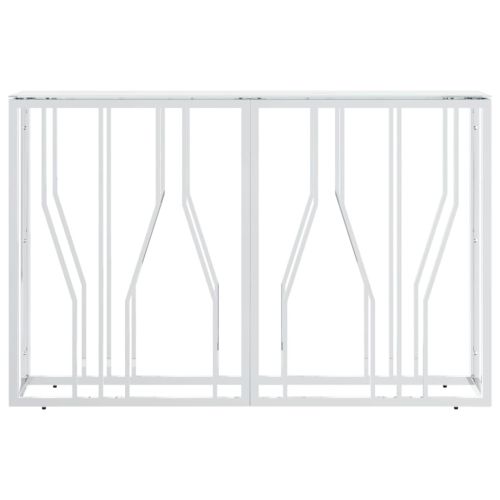 Конзолна маса сребро 110x30x70 см неръждаема стомана и стъкло