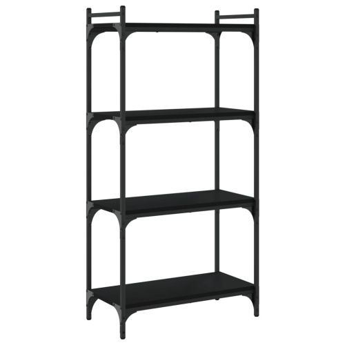Библиотека 4 рафта черна 60x30x120 см инженерно дърво
