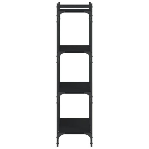Библиотека 4 рафта черна 60x30x120 см инженерно дърво