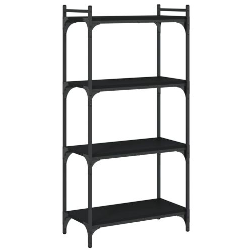 Библиотека 4 рафта черна 60x30x120 см инженерно дърво