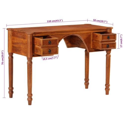 Бюро с чекмеджета 110x50x76 см масивна акация