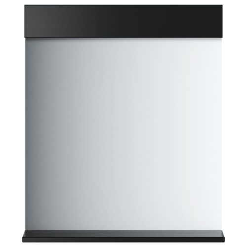 Огледало за баня с рафт "BERG" черно 60x12x70 см масивно дърво