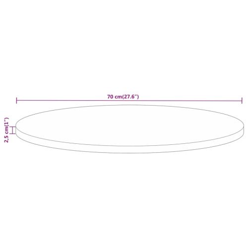 Плот за маса Ø 70x2,5 см кръгъл масивна регенерирана дървесина