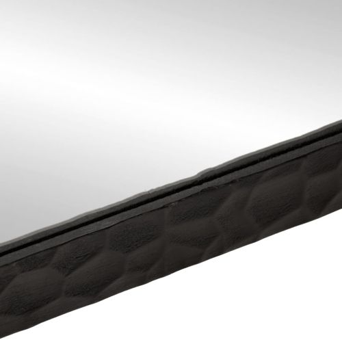 Огледало за баня черно 50x70x2,5 см дърво манго масив и стъкло