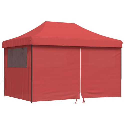 Сгъваема парти шатра pop-up с 4 странични стени бордо