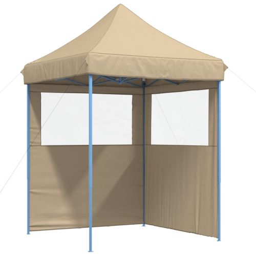 Сгъваема парти шатра pop-up с 2 странични стени бежова