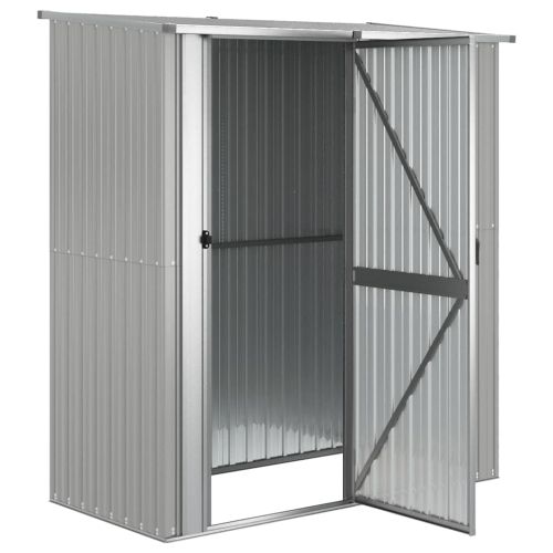 Градинска барака сива 180,5x97x209,5 см поцинкована стомана