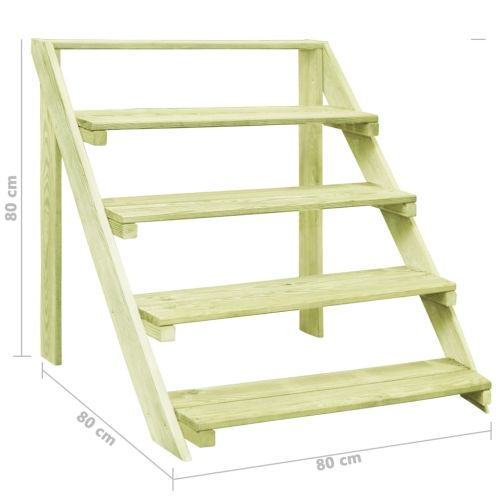 Стойка за цветя, 80x80x80 см, импрегнирано борово дърво