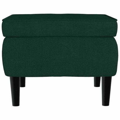 Фотьойл Wingback с табуретка, тъмнозелена, кадифе
