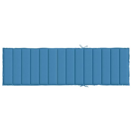 Шалте за шезлонг, меланж синьо, 200x60x4 см, плат