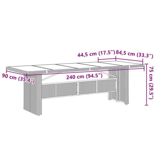 Градински комплект с възглавници 11 части сив полиратан