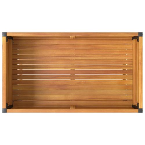 Градинска кашпа с рафт 80x45x80 см масивна акация и стомана
