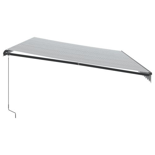 Ръчно прибираща се тента с LED, антрацит и бял, 600x350 см