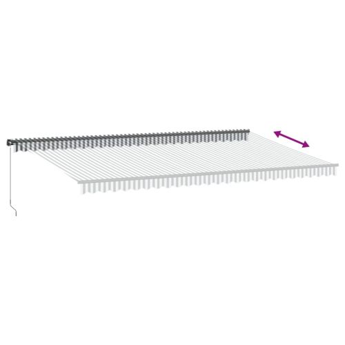 Ръчно прибираща се тента с LED, антрацит и бял, 600x350 см