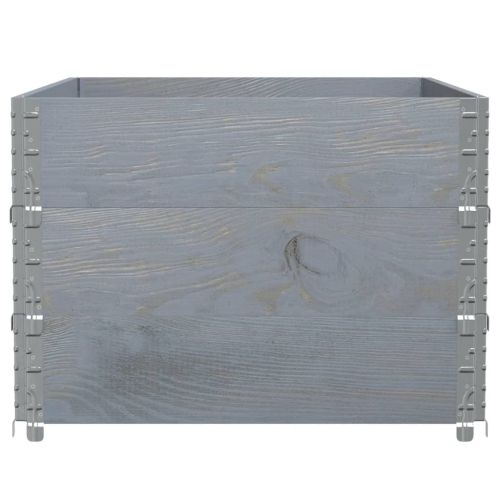 Палетни страници, сив, 3 бр, 120x80 см, борова дървесина масив