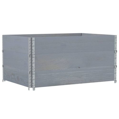 Палетни страници, сив, 3 бр, 120x80 см, борова дървесина масив