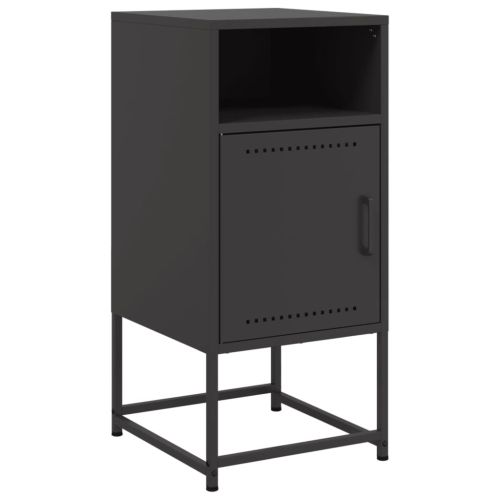 Нощни шкафчета 2 бр черен 36x39x78 см стомана