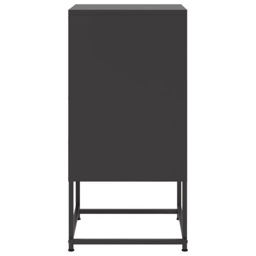 Нощни шкафчета 2 бр черен 36x39x78 см стомана