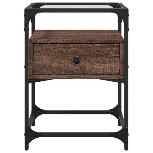Нощни шкафчета 2 бр кафяв дъб 40x40x55 см инженерно дърво