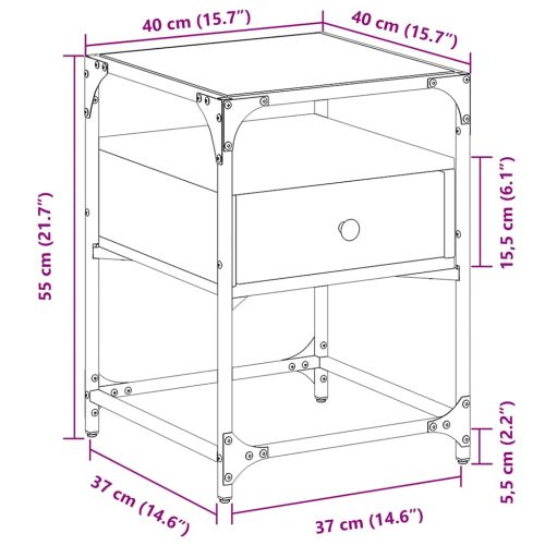 Нощни шкафчета 2 бр кафяв дъб 40x40x55 см инженерно дърво