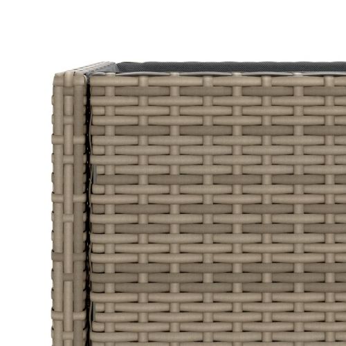 Градински плантери с рафт, 2 бр, сив, 70x28x70 см, полиратан