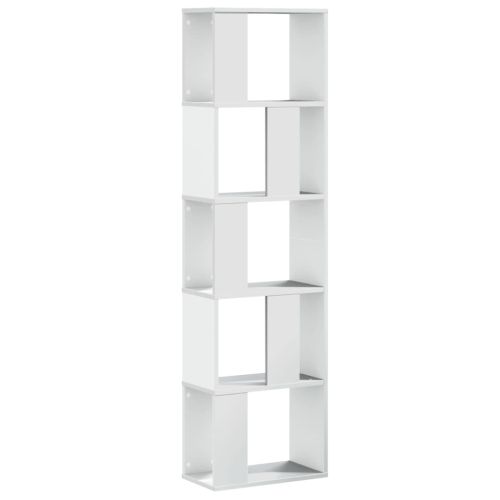 Библиотека 5 рафта бяла 45x23,5x162,5 см инженерно дърво