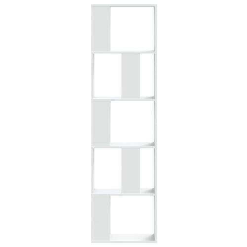Библиотека 5 рафта бяла 45x23,5x162,5 см инженерно дърво