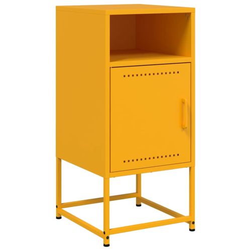 Нощни шкафчета 2 бр горчица жълто 36x39x78 см стомана