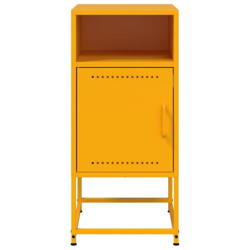 Нощни шкафчета 2 бр горчица жълто 36x39x78 см стомана