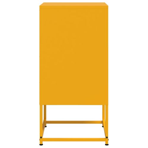 Нощни шкафчета 2 бр горчица жълто 36x39x78 см стомана