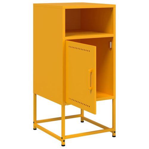 Нощни шкафчета 2 бр горчица жълто 36x39x78 см стомана