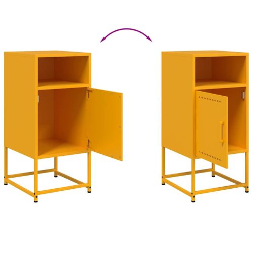 Нощни шкафчета 2 бр горчица жълто 36x39x78 см стомана