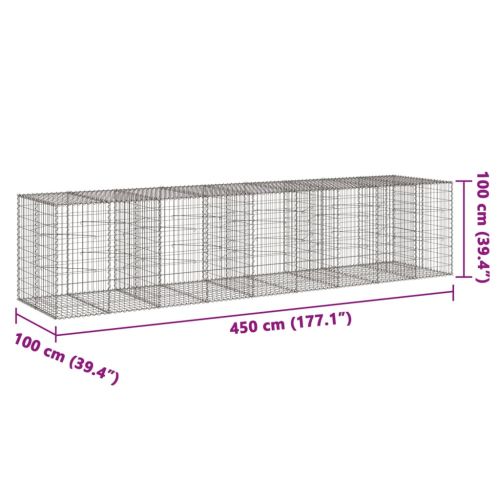 Габионна кошница с покритие, 450x100x100 см, поцинковано желязо