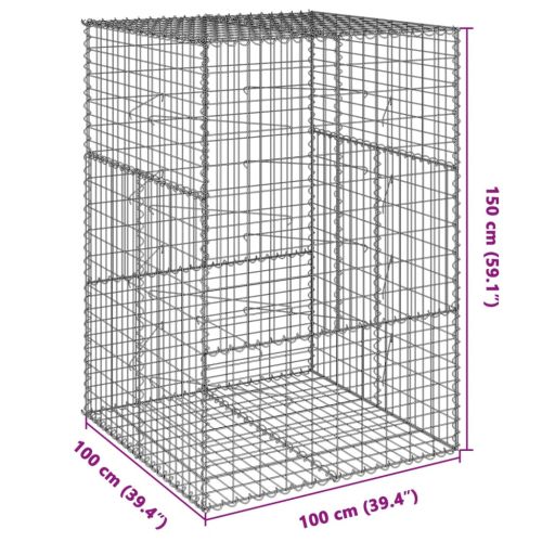 Габионна кошница с покритие, 100x100x150 см, поцинковано желязо