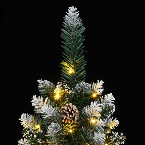 Изкуствена тънка коледна елха, 300 LED, 180 см