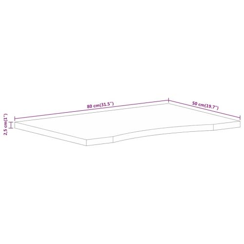 Плот за бюро с извивка 80x50x2,5 см грубо мангово дърво масив
