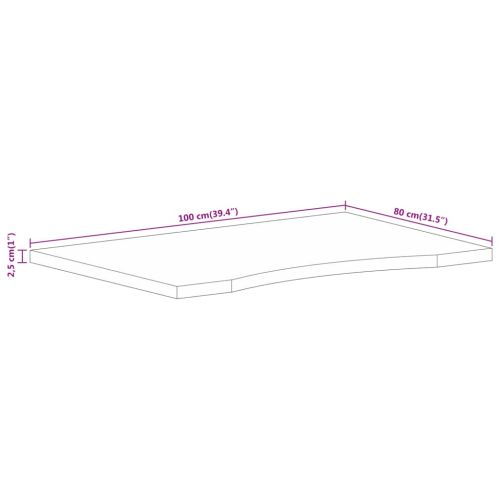 Плот за бюро с извивка 100x80x2,5 см грубо мангово дърво масив