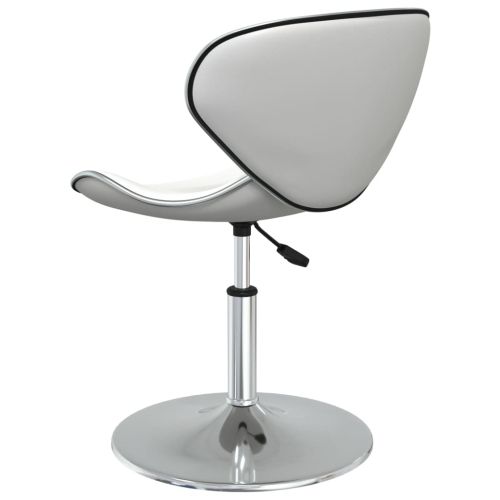 Трапезни столове, 4 бр, бели, изкуствена кожа