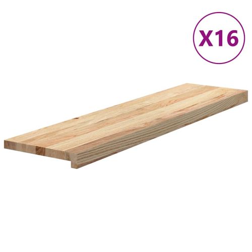Стълбищни стъпала, 16 бр, 100x25x2 см, необработен масивен дъб