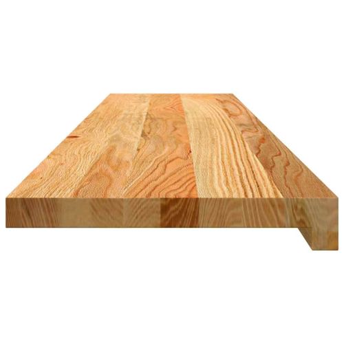 Стълбищни стъпала, 2 бр, светлокафяви, 110x30x2 см, дъб масив